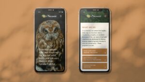 Le Nichoir website open on two Iphones